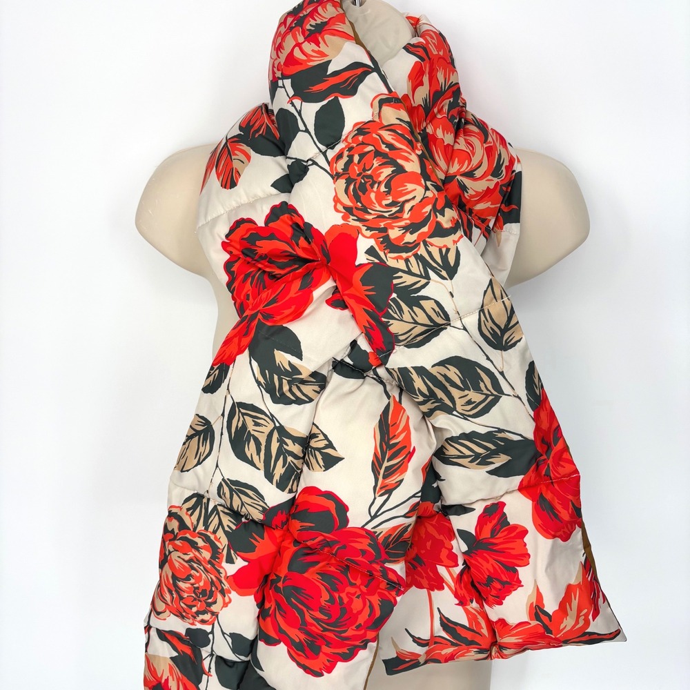 NWOT Offline by Aerie Puff Scarf Floral Autumn Orange Reversible